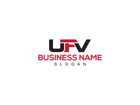 Colorful UFV Logo Icon, stylish ufv Logo Image With Three Alphabet Letter Design For Shop