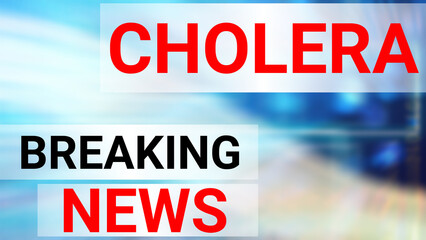 influenza virus breaking news illustration image on blur blue light.