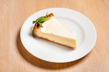 cheesecake on the white plate