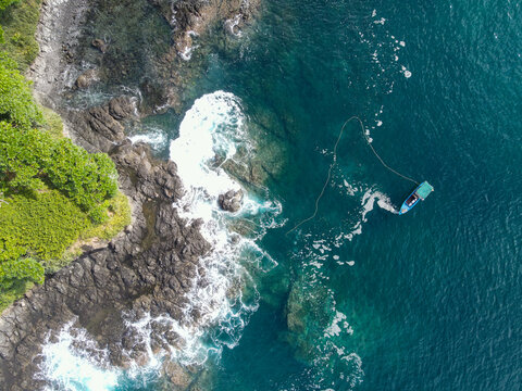 Drone image of Fishing Boat in Costa Rica