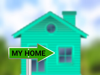 my home sigh board in blur home background.