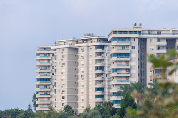 Fototapeta na wymiar Several modern tall apartment buildings.