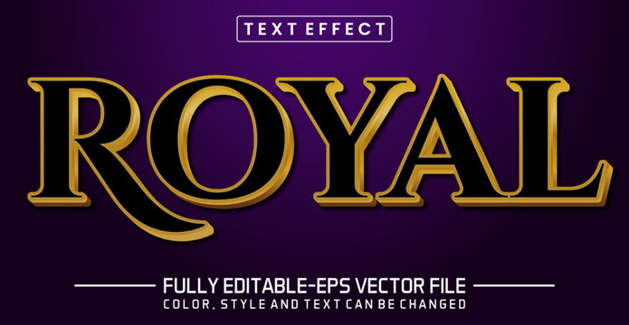 Editable text effect - Prince black and gold color gradient text style theme