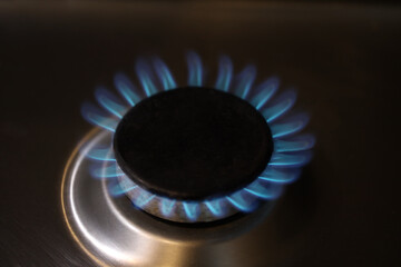 burning gas burner in the apartment, gas supplies