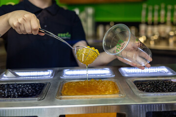 bubble tea in a plastic cup