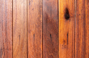 Naklejka premium Wood plank Wall texture for background.The wooden surface is coated with varnish to protect the wood.