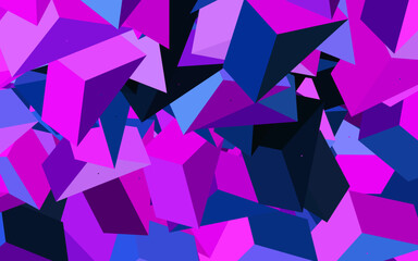 Dark Pink, Blue vector background with polygonal style.