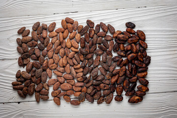 cocoa beans as background. Cocoa products
