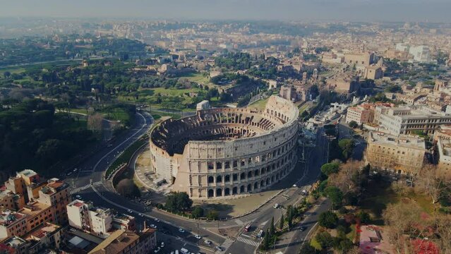 Roman Colosseum and nearby Parco del Celio