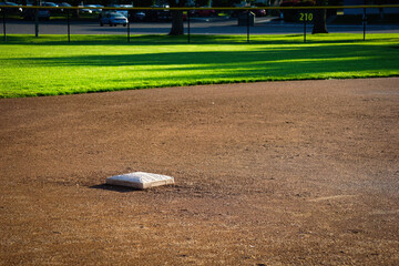 Baseball and softball field with bases on infield