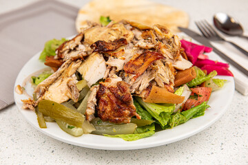 Chicken Salad on a plate, Chicken Salad plate isolated on white background