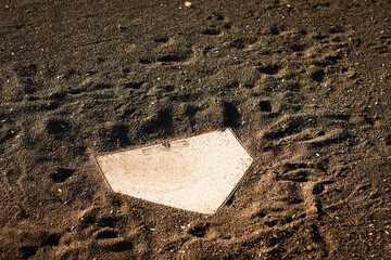 Home plate on baseball and softball field