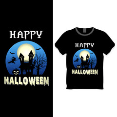 Halloween T-Shirt- Happy Halloween t-shirt design concept