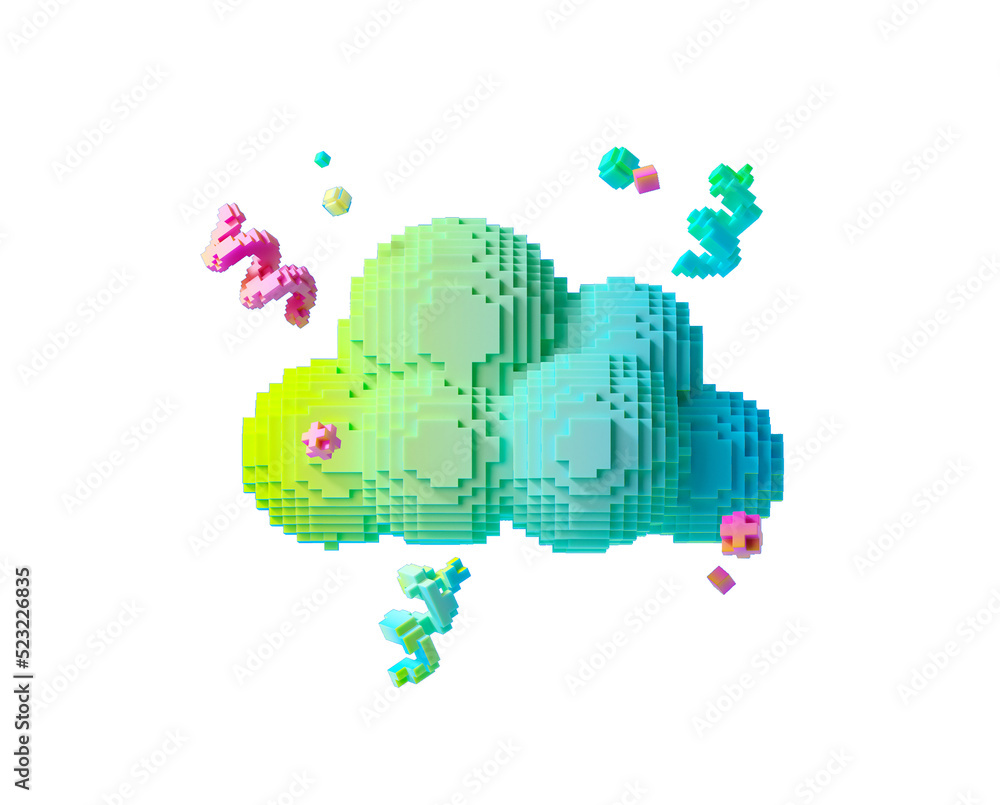 Poster minimal background for online technology and metaverse concept. pixel could isolated on transparent 