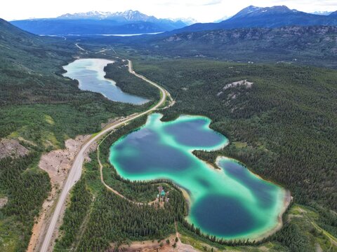Emerald Lake Yukon Canada. 
View from above
