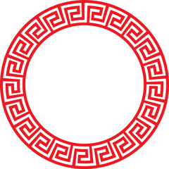 Red chinese circle frame