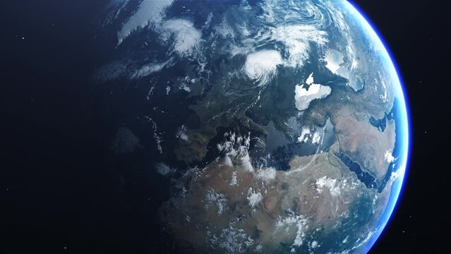 Cinematic Planet Earth Zoom Out From Europe ProRes 422 HQ