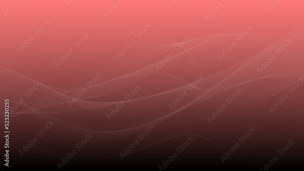 Aufkleber abstract futuristic wavy stripes. abstract curved lines on a red gradient background. abstract red, 