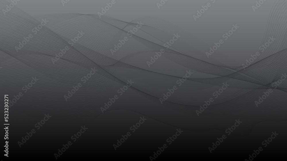 Poster abstract futuristic wavy stripes. abstract curved lines on a black gradient background. abstract gra