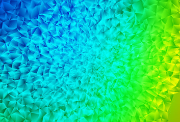 Light Blue, Green vector shining triangular background.