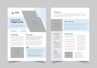 Modern Case Study Template, Business case study booklet with creative layout, Minimal case study cover layout - obrazy, fototapety, plakaty
