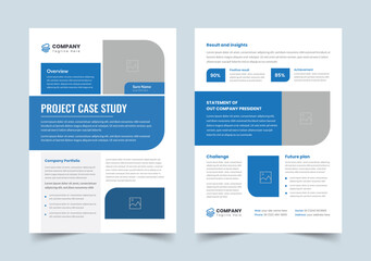 Naklejka na ściany i meble Case Study Flyer Template, Corporate Modern Business Double Side Flyer and Poster Template, print ready