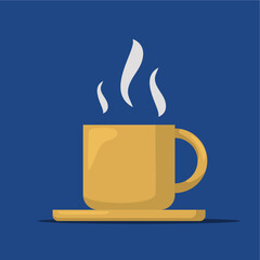 orange mug smoky icon on blue background vector illustration
