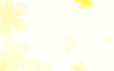 Light Orange vector doodle layout with flowers.