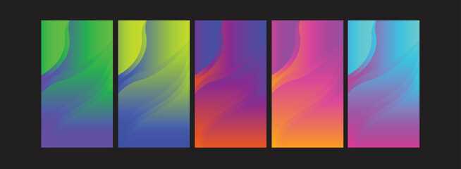 Colorful gradient collection background. holographic fluid Abstract bright set, Soft Color trendy, Modern screen Nature illustration for graphic design, banner, poster, mobile app, dynamic cover
