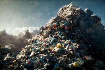 Fototapeta na wymiar The problem with overflowing garbage.