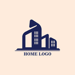Naklejka premium logo, Home logo vector template with blue color
