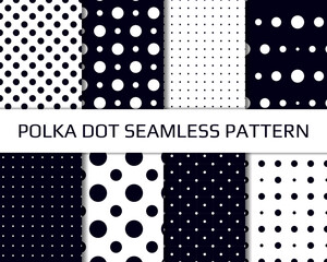 Polkadot seamless pattern set
