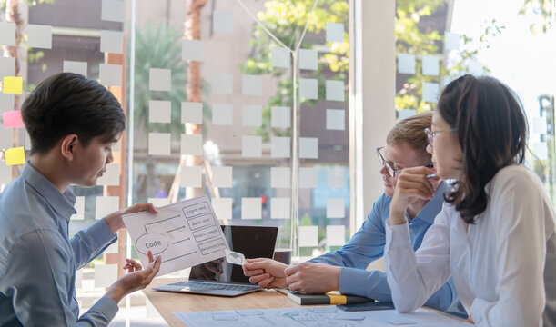 Business team Start-up business Business Plan Strategy Planning Information Statistics Concept