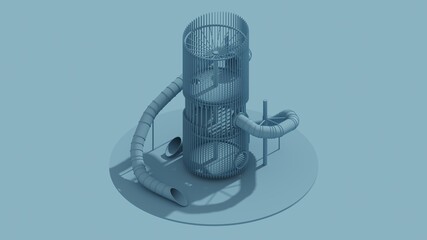 3d rendering playground isolated blue isometric 