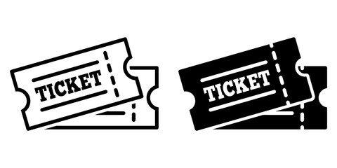 ofvs88 OutlineFilledVectorSign ofvs - ticket icon . isolated transparent . black outline and filled version . AI 10 / EPS 10 . g11398