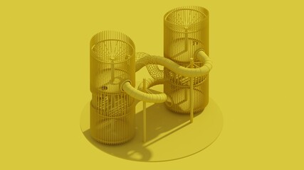Fototapeta na wymiar 3d rendering playground isolated yellow isometric 