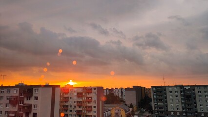 sunset over the city