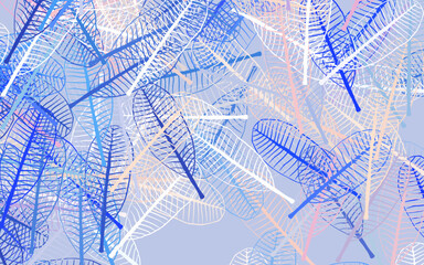 Light Pink, Blue vector abstract design with leaves.