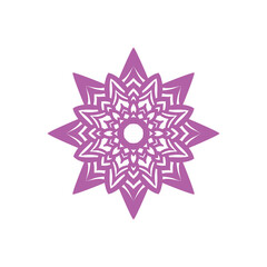 Decorative pink color mandala vector design on isolated white background