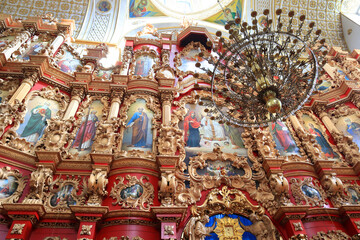 Interior of Mgarsky Spaso-Preobrazhensky Monastery in Poltava region, Ukraine
