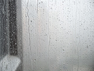Rain drops on window. Rainy weather
