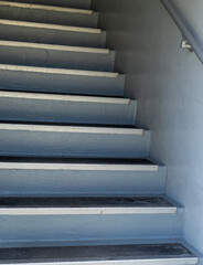 Gray and Silver Stairway with Railing.