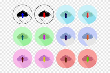 Icon for dowload and upload activities. cloud storage with dowload arrow Flat style for graphic and web design.