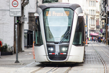 vlt train in downtown rio de janeiro, Brazil.