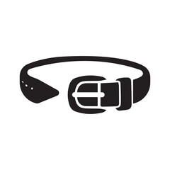 Fashion buckle accessory belt icon | Black Vector illustration |