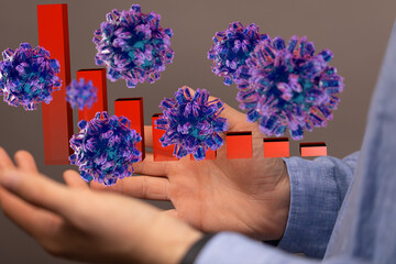 virus Connecting lines and dots.Big data visualization