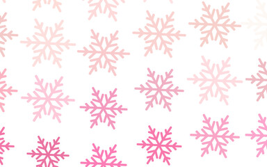 Naklejka na ściany i meble Light Pink vector pattern with christmas snowflakes, stars.