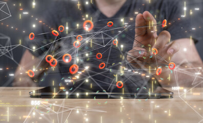 Business intelligence analyst dashboard on virtual