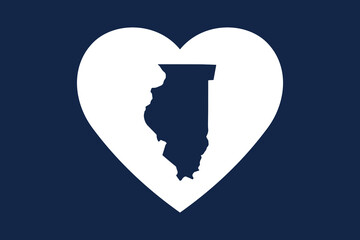 Fototapeta na wymiar Patriotic heart symbol. US American state inside the heart shape.