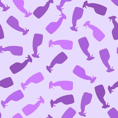 Obraz premium Cartoon silhouette seamless spray bottle washing pattern for Covid-19 accessories and wrapping paper